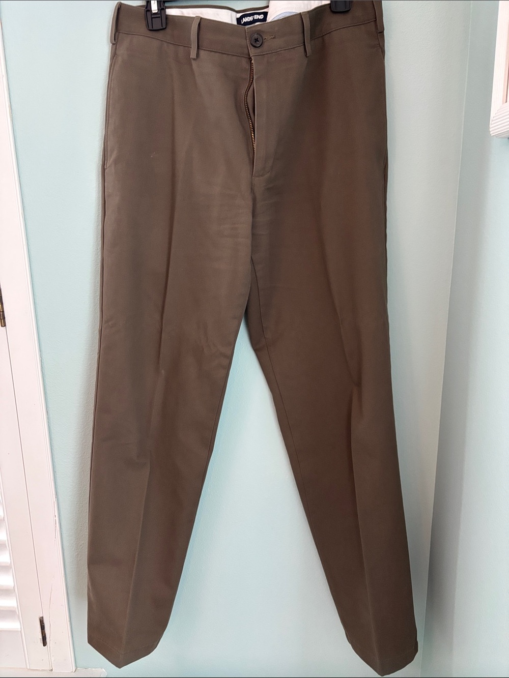 Lands' End Men's Olive Brown Dress Pants
